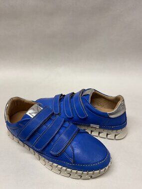 MIZ MOOZ LEATHER CASUAL PLATFORM SNEAKERS BLUE / GOLD 37EU / 7US T-47